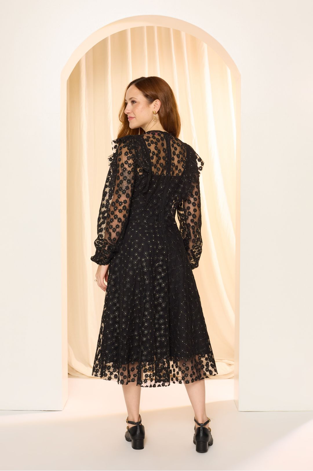 Vestido 2 Em 1 Midi Bordado Narcisa - Preto - Toda Frida - Toda Frida