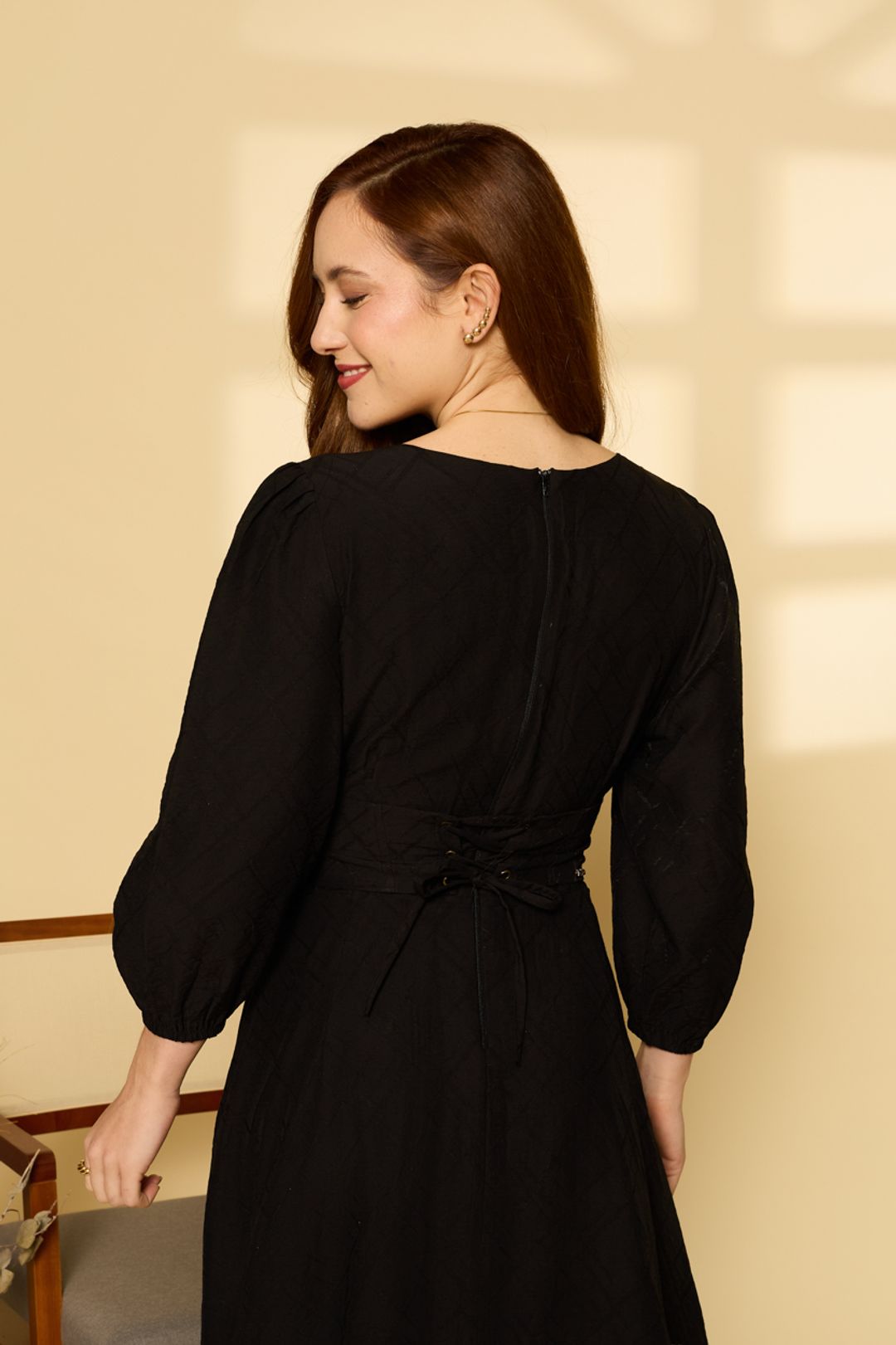 Vestido Super Midi Mackenzie - Preto + Corselet Underbust Bordado