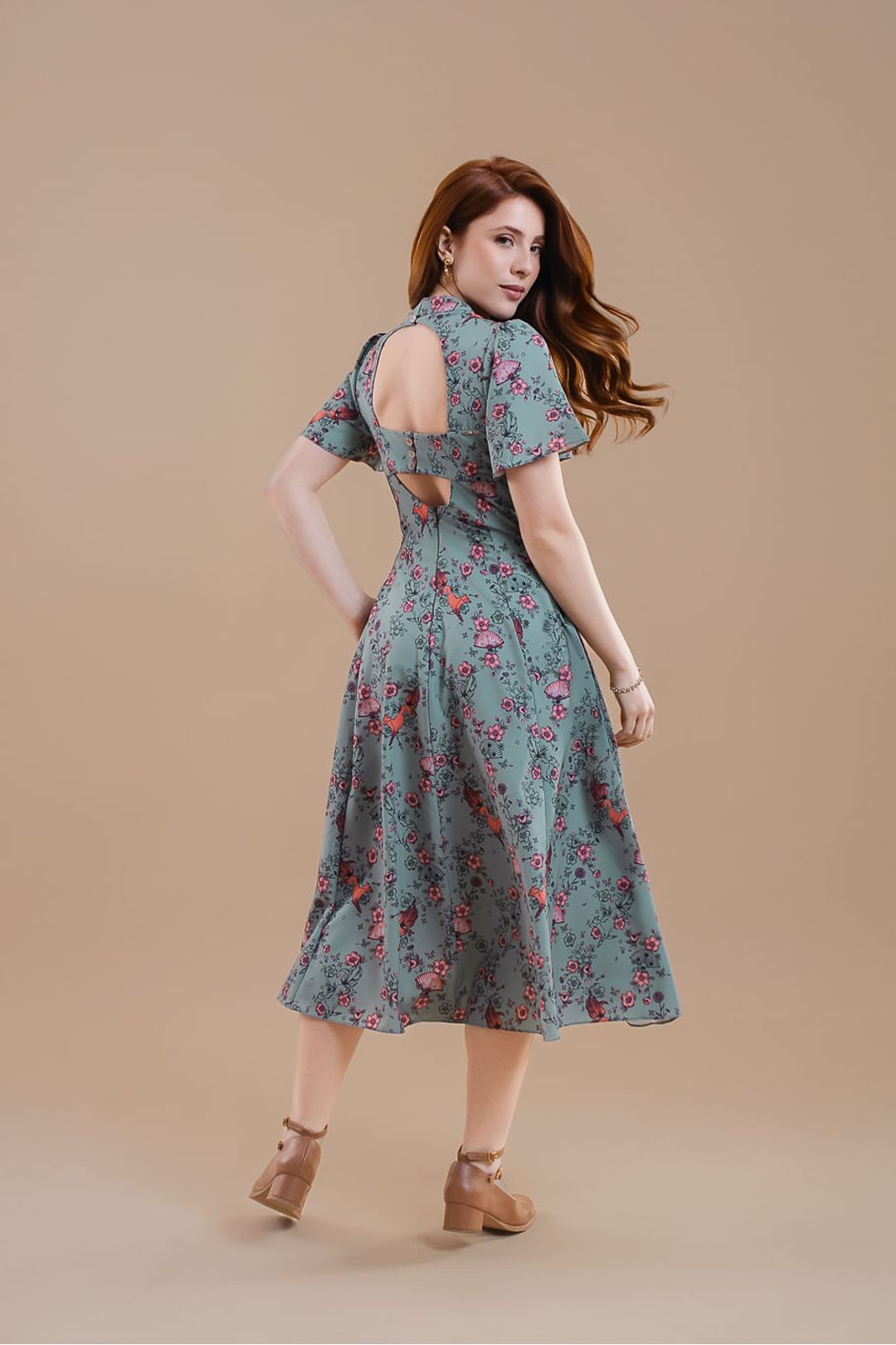 Vestido Midi Jardim das Nove Caudas - Chakra Green - Toda Frida
